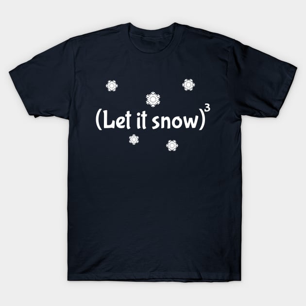 Let it Snow (cubed) white T-Shirt by Reading With Kids